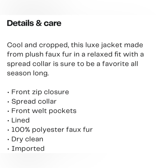 Faux Fur Jacket in Frozen Daquiri
BLANKNYC SMALL NWT - Picture 3 of 9